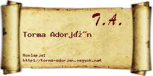 Torma Adorján névjegykártya